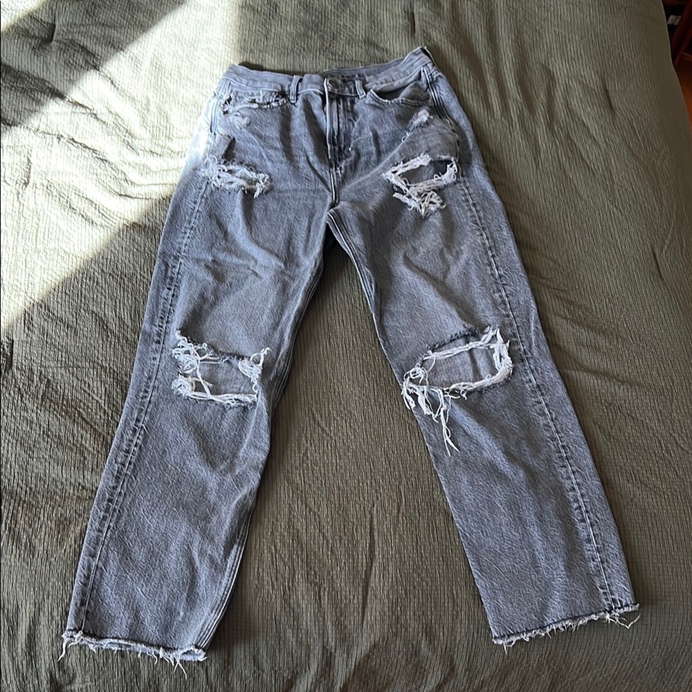 Distressed Gray Jeans for Women